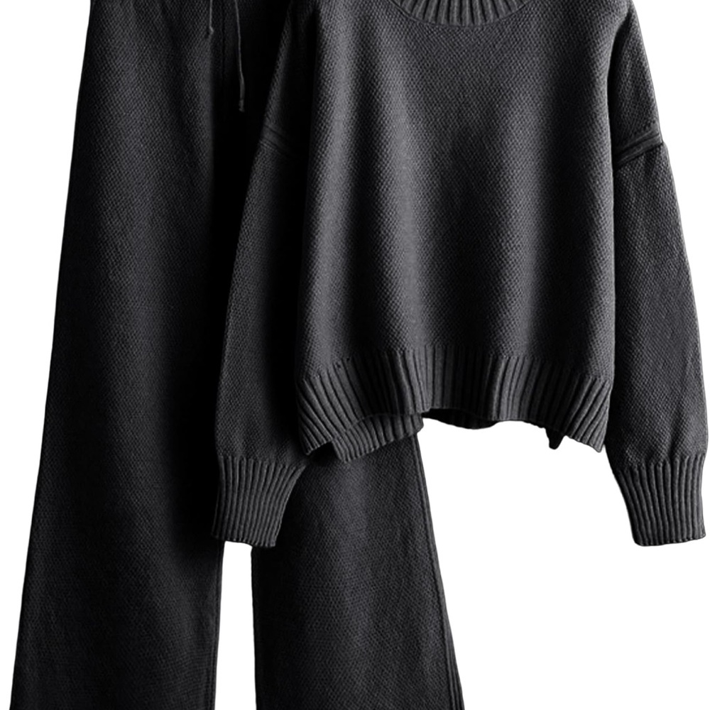 NWOT Cozy Black Knit Sweater and Pants Set